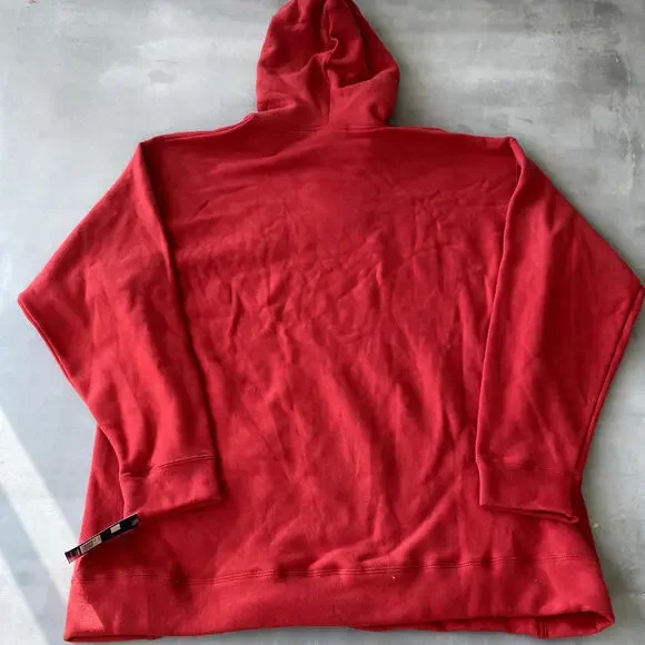 Vintage Reebok Sweatshirt Mens XXL red Hoodie Logo 00s Old Stock‎ Y2k pullover